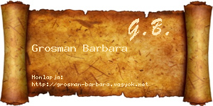 Grosman Barbara névjegykártya